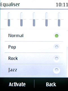 Press the required setting.