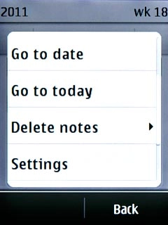 Press Settings.Follow the instructions on the display to select the required settings for the calendar.