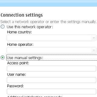 Click the field below Access point.Key in vfinternet.au 