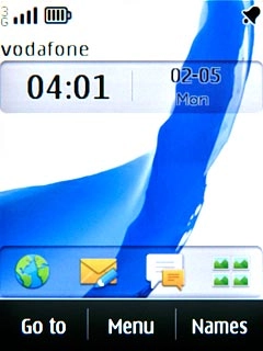 The alarm icon shows that the alarm is set.Further information:Set the alarm