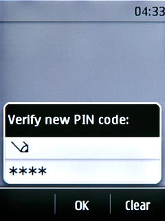 Key in the new PIN again and press OK.