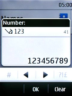 Key in the required phone number and press OK.