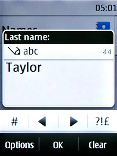 Key in the last name and press OK.
