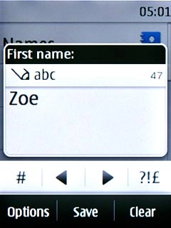 Key in the first name and press Save.