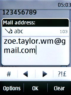 Key in the required email address and press OK.