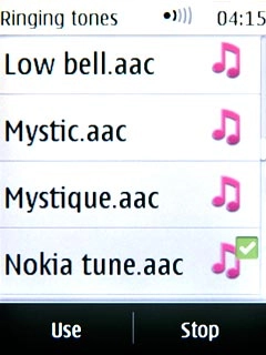 Once you've found a ring tone you like, press Use.