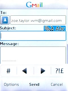 Press the field below Subject and key in a subject for the email message.