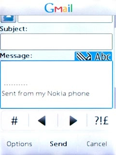 Press the field below Message and write the text for your email message.