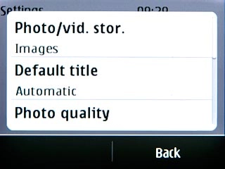 Press Back twice to return to the camera.