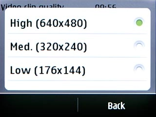 Press High (640X480), Med. (320x240) or Low (176x144).