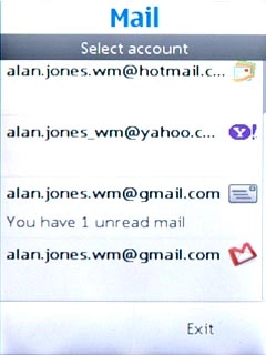 Press the required email account.