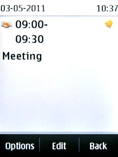 Press Back to return to the list of appointments.