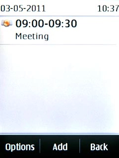 Press Back to return to the calendar.