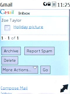 You can now use the application.Please note that Gmail isn't part of the original application package and therefore only a general description is given here.You have a number of options, such as:Send email messagesRetrieve and read email messagesReply to email messagesView list of contactsSelect application settingsCreate a new Gmail account