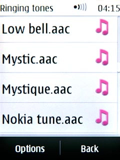 Press the different ring tones and wait a moment to hear them.