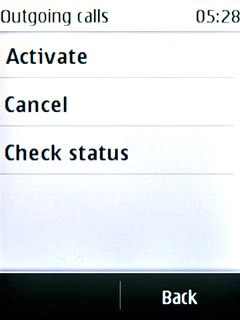 Press Activate.Key in your barring password (default is 0000).