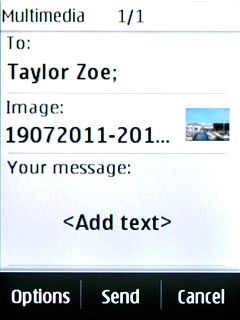 Press .Write the text for your picture message.