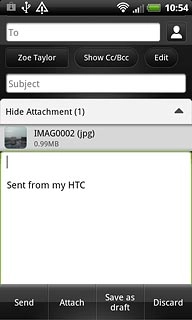 Press Send when you've finished your email message.