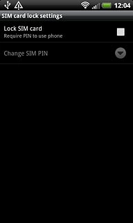 Press Lock SIM card to turn use of PIN on or off.
