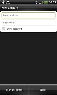 Press Email address and key in your email address (such as name@provider.com).
