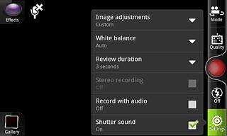 Press Record with audio to turn the function on or off.