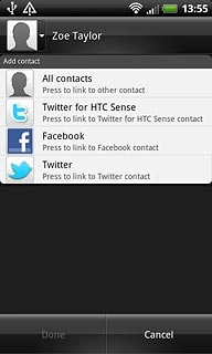 If no contacts are suggested:Press All contacts or the required social network.