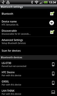 Press the required Bluetooth device.