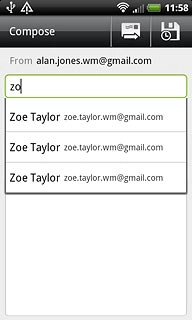 Matching contacts are displayed.Press the required contact.