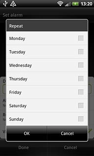 Press the required days to select them.