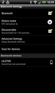 When the box next to the menu item is ticked (V), Bluetooth visibility is turned on.