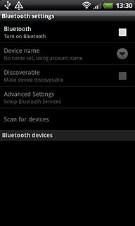 Press Bluetooth to turn on Bluetooth.