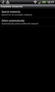 Press Search networks.Your phone searches for networks within range.A list of available networks will show on your display.