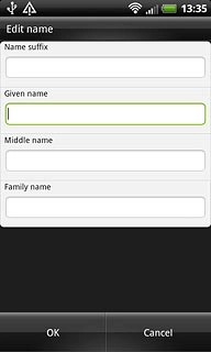 Press the field below Given name and key in the required first name.