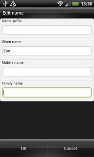 Press the field below Family name and key in the required last name.