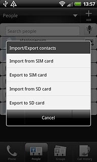 Press Import from SIM card.