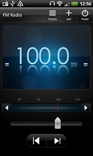 Press arrow right or arrow left to search for radio channels.The radio searches for channels in the selected direction and stops when a channel is found.