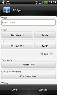 Press the fields below From and To and follow the instructions on the display to select start and end time.Follow the instructions on the display to key in further information.