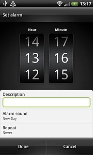 Drag the numbers up or down to set the time.