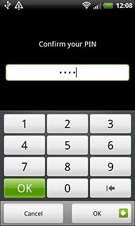 Key in the phone lock code again and press OK.
