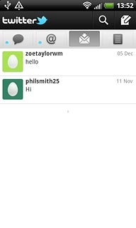 Press the messages icon.