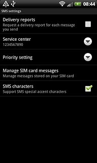 Press Delivery reports to turn the function on or off.