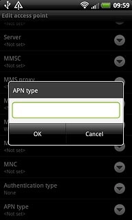 Key in default and press OK.