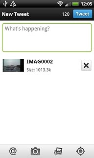 Press What's happening? and key in text for the picture.