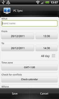 Press the field at the top of the display.