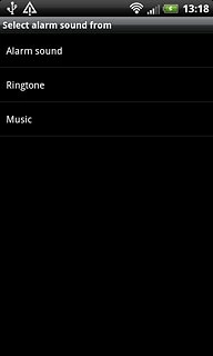 If you select Alarm sound or Ringtone: