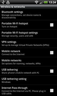 Press USB tethering setting.