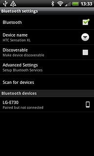 Press Discoverable to turn Bluetooth visibility on or off.