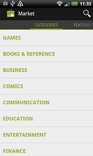 To search by category:Press CATEGORIES at the top of the display.Go to the required category.