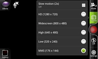 Press the required quality.