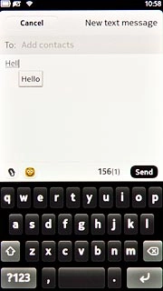Press the required word to insert it.
